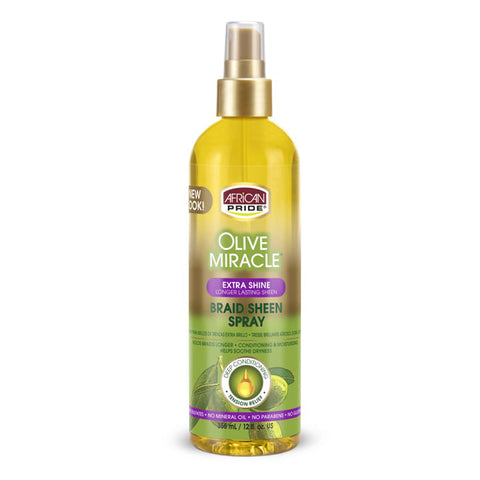 African Pride Olive Miracle Braid Sheen Spray - EXTRA SHINE 12 Oz African Pride Olive Miracle Braid Sheen Spray - EXTRA SHINE 12 Oz