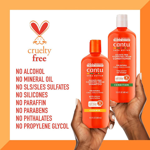 Cantu Shea Butter Sulfate Free for Natural Hair Cleansing Cream SHAMPOO / CONDITIONER 13.5 Oz Cantu Shea Butter Sulfate Free for Natural Hair Cleansing Cream SHAMPOO / CONDITIONER 13.5 Oz