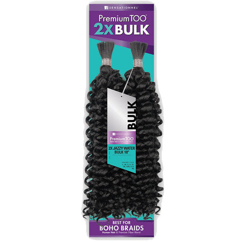 Sensationnel Premium Too 2X Bulk Human Hair Blend Braids - 2X JAZZY WATER BULK 18" Sensationnel Premium Too 2X Bulk Human Hair Blend Braids - 2X JAZZY WATER BULK 18"