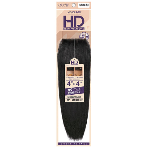 Outre Laid & Slayed 100% Unprocessed Human Hair 4x4 HD Hand-Tied Closure - NATURAL STRAIGHT 12" Outre Laid & Slayed 100% Unprocessed Human Hair 4x4 HD Hand-Tied Closure - NATURAL STRAIGHT 12"
