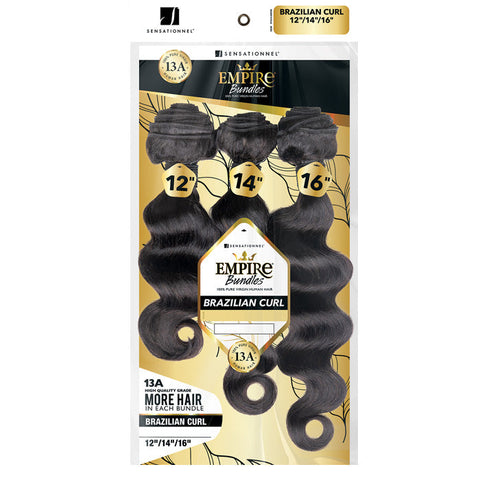 Sensationnel Empire Bundles 13A 100% Pure Virgin Human Hair Weave - BRAZILIAN CURL MULTI Sensationnel Empire Bundles 13A 100% Pure Virgin Human Hair Weave - BRAZILIAN CURL MULTI