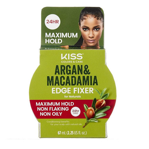 Kiss Argan & Macadamia Edge Fixer 24 Hour Maximum Hold 2.25 oz (67 ml) Kiss Argan & Macadamia Edge Fixer 24 Hour Maximum Hold 2.25 oz (67 ml)