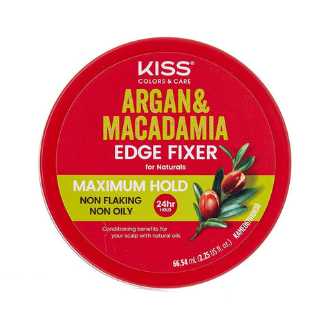 Kiss Argan & Macadamia Edge Fixer 24 Hour Maximum Hold 2.25 oz (67 ml) Kiss Argan & Macadamia Edge Fixer 24 Hour Maximum Hold 2.25 oz (67 ml)