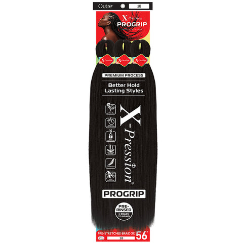 Outre X-Pression PROGRIP Braid - PRE-STRETCHED STRAIGHT BRAID 56" 3X Outre X-Pression PROGRIP Braid - PRE-STRETCHED STRAIGHT BRAID 56" 3X