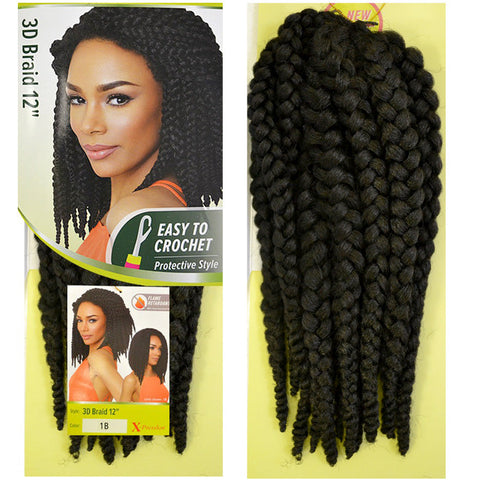 Outre X-Pression Crochet Braid - 3D BRAID 12" Outre X-Pression Crochet Braid - 3D BRAID 12"