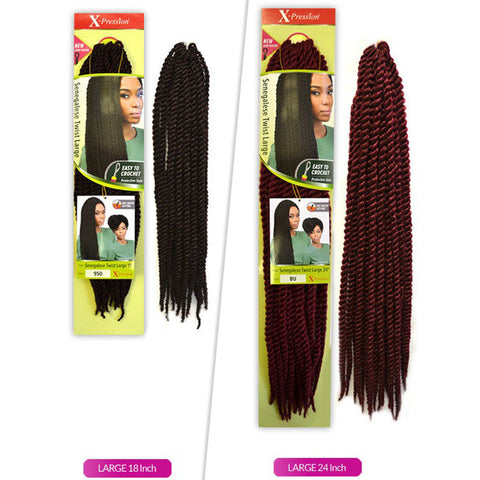 Outre X-Pression Pre-Looped Crochet Braid - SENEGALESE TWIST LARGE 18/24" Outre X-Pression Pre-Looped Crochet Braid - SENEGALESE TWIST LARGE 18/24"