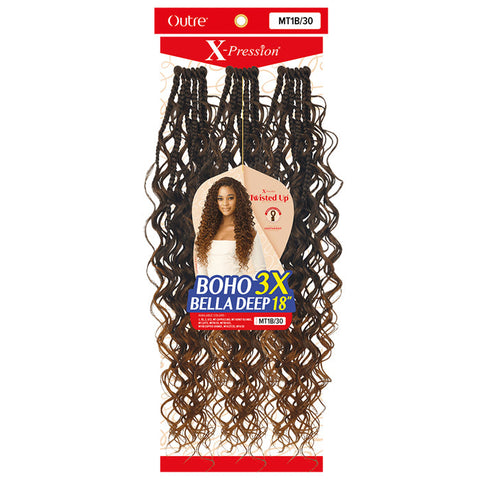 X-Pression Twisted Up Pre-Looped Crochet Braids - BOHO BELLA DEEP 18" 3X - By Outre X-Pression Twisted Up Pre-Looped Crochet Braids - BOHO BELLA DEEP 18" 3X - By Outre