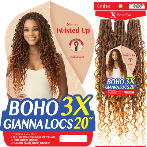 Twisted Up X-Pression By Outre Pre-Looped Crochet Braid - BOHO GIANNA LOCS 20" 3X Twisted Up X-Pression By Outre Pre-Looped Crochet Braid - BOHO GIANNA LOCS 20" 3X