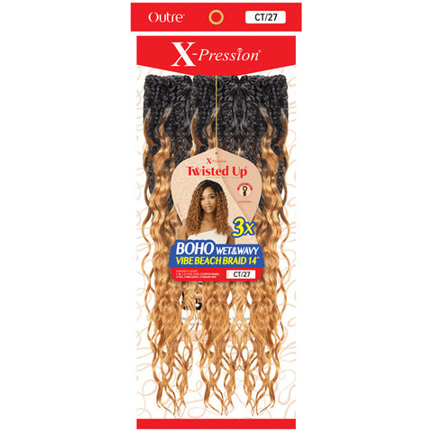Outre X-Pression Twisted Up Pre-Loop Crochet Braid - BOHO WET & WAVY VIBE BEACH BRAID 14 3X Outre X-Pression Twisted Up Pre-Loop Crochet Braid - BOHO WET & WAVY VIBE BEACH BRAID 14 3X