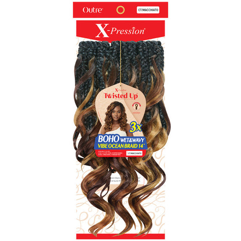 Outre X-Pression Twisted Up Pre-Loop Crochet Braid - BOHO WET&WAVY VIBE OCEAN BRAID 14 3X Outre X-Pression Twisted Up Pre-Loop Crochet Braid - BOHO WET&WAVY VIBE OCEAN BRAID 14 3X