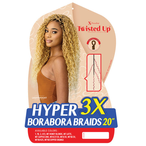 Twisted Up X-Pression By Outre Pre-Loop Crochet Braid - HYPER BORABORA BRAIDS 20" 3X Twisted Up X-Pression By Outre Pre-Loop Crochet Braid - HYPER BORABORA BRAIDS 20" 3X