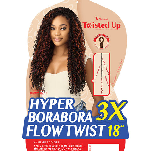 Outre X-Pression Twisted Up Crochet Loop Braid - HYPER BORABORA FLOW TWIST 18" 3X Outre X-Pression Twisted Up Crochet Loop Braid - HYPER BORABORA FLOW TWIST 18" 3X