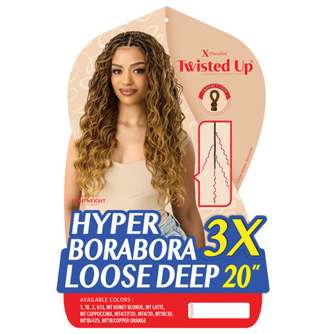 Twisted Up X-Pression By Outre Pre-Loop Crochet Braid - HYPER BORABORA LOOSE DEEP 20" 3X Twisted Up X-Pression By Outre Pre-Loop Crochet Braid - HYPER BORABORA LOOSE DEEP 20" 3X