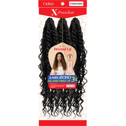 Outre X-Pression Twisted Up Pre-Loop Crochet Braid - JUMBO BOHO ISLAND TWIST 18" 3X Outre X-Pression Twisted Up Pre-Loop Crochet Braid - JUMBO BOHO ISLAND TWIST 18" 3X