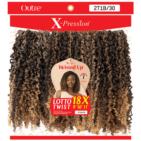 X-Pression Twisted Up Pre-Looped Crochet Braids - LOTTO TWIST 9/10/11" 18X By Outre X-Pression Twisted Up Pre-Looped Crochet Braids - LOTTO TWIST 9/10/11" 18X By Outre