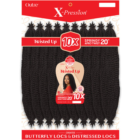 Outre X-Pression Twisted Up Crochet Braid - SPRINGY AFRO TWIST 20" 10X Outre X-Pression Twisted Up Crochet Braid - SPRINGY AFRO TWIST 20" 10X