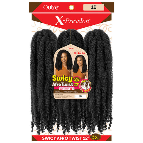 X-Pression Twisted Up Crochet Braids - SWICY AFRO TWIST 12" 3X by Outre X-Pression Twisted Up Crochet Braids - SWICY AFRO TWIST 12" 3X by Outre