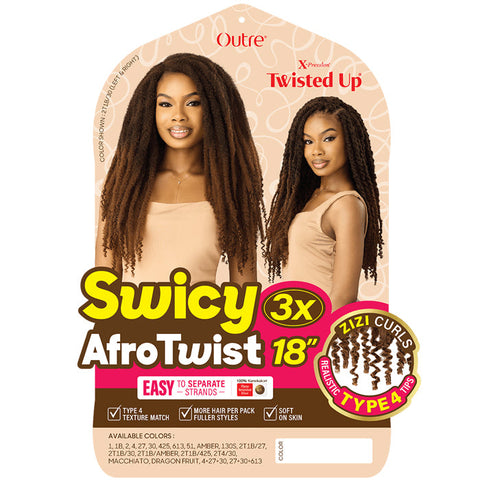 Outre X-Pression Twisted Up Crochet Braids - SWICY AFRO TWIST 3X 18" Outre X-Pression Twisted Up Crochet Braids - SWICY AFRO TWIST 3X 18"