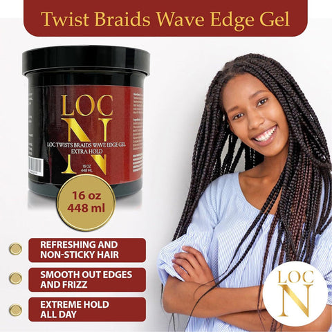 LOC N Twists Braids Wave Edge Gel 16oz - EXTRA HOLD LOC N Twists Braids Wave Edge Gel 16oz - EXTRA HOLD