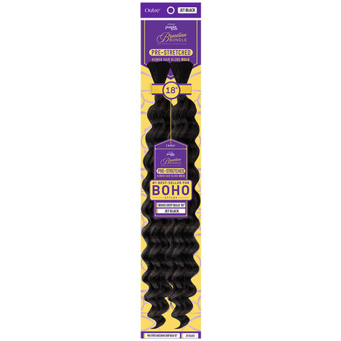 Outre Purple Pack Brazilian Bundle 100% Human Hair Blend Pre-Stretched Braid - BOHO DEEP BULK 18" Outre Purple Pack Brazilian Bundle 100% Human Hair Blend Pre-Stretched Braid - BOHO DEEP BULK 18"