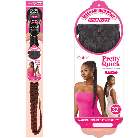 OUTRE PRETTY QUICK WRAP PONY - NATURAL BRAIDED PONYTAIL 32"/42" OUTRE PRETTY QUICK WRAP PONY - NATURAL BRAIDED PONYTAIL 32"/42"