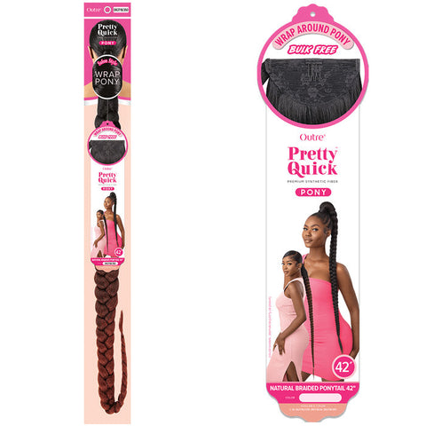 OUTRE PRETTY QUICK WRAP PONY - NATURAL BRAIDED PONYTAIL 32"/42" OUTRE PRETTY QUICK WRAP PONY - NATURAL BRAIDED PONYTAIL 32"/42"