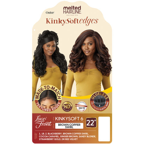 Outre Melted Hairline Kinky Soft Edges Glueless HD Lace Front Wig - KINKYSOFT 6 Outre Melted Hairline Kinky Soft Edges Glueless HD Lace Front Wig - KINKYSOFT 6