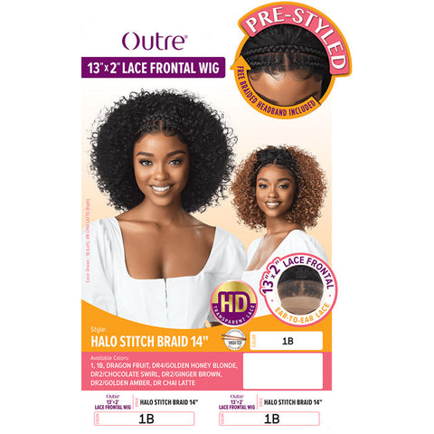 Outre Pre-Styled Glueless 13X2 HD Lace Front Wig - HALO STITCH BRAID 14" Outre Pre-Styled Glueless 13X2 HD Lace Front Wig - HALO STITCH BRAID 14"