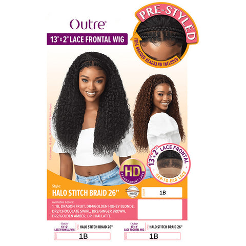Outre Pre-Styled Glueless 13X2 HD Lace Frontal Wig - HALO STITCH BRAID 26" Outre Pre-Styled Glueless 13X2 HD Lace Frontal Wig - HALO STITCH BRAID 26"