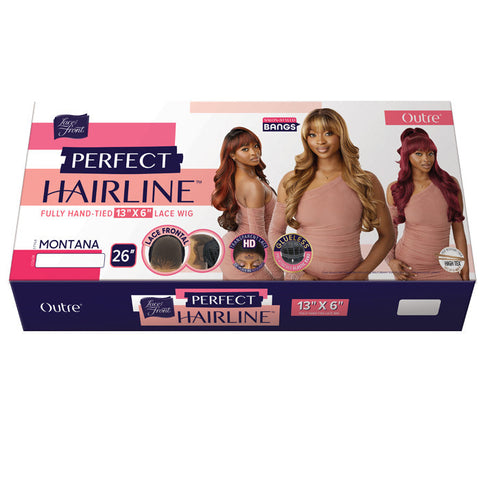 Outre Perfect Hairline Glueless 13x6 HD Lace Front Wig - MONTANA - Salon-Styled Bangs Outre Perfect Hairline Glueless 13x6 HD Lace Front Wig - MONTANA - Salon-Styled Bangs