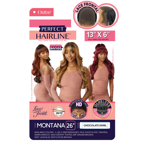 Outre Perfect Hairline Glueless 13x6 HD Lace Front Wig - MONTANA - Salon-Styled Bangs Outre Perfect Hairline Glueless 13x6 HD Lace Front Wig - MONTANA - Salon-Styled Bangs