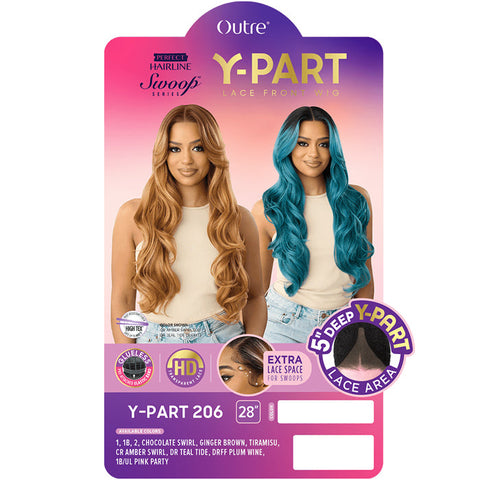 Swoop Series Perfect Hairline By Outre Glueless 5" Deep HD Lace Front Wig - Y-PART 206 Swoop Series Perfect Hairline By Outre Glueless 5" Deep HD Lace Front Wig - Y-PART 206
