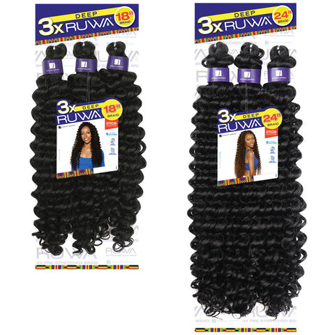 Sensationnel Ruwa Pre-Stretched Crochet Braids - 3X DEEP 18"/24" Sensationnel Ruwa Pre-Stretched Crochet Braids - 3X DEEP 18"/24"