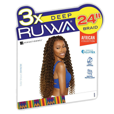 Sensationnel Ruwa Pre-Stretched Crochet Braids - 3X DEEP 18"/24" Sensationnel Ruwa Pre-Stretched Crochet Braids - 3X DEEP 18"/24"