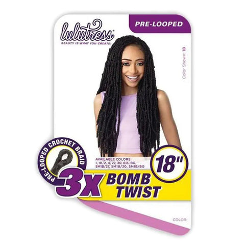 Sensationnel Lulutress Pre-Looped Crochet Braid - 3X BOMB TWIST 18" Sensationnel Lulutress Pre-Looped Crochet Braid - 3X BOMB TWIST 18"