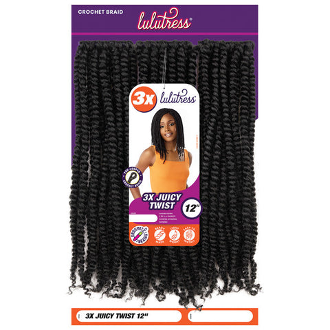 Sensationnel Lulutress Pre-Looped Crochet Braid - 3X JUICY TWIST 12 Sensationnel Lulutress Pre-Looped Crochet Braid - 3X JUICY TWIST 12
