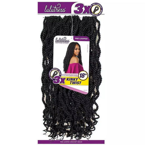 Sensationnel Lulutress Pre-Looped Crochet Braid - 3X KINKY TWIST 12/18" Sensationnel Lulutress Pre-Looped Crochet Braid - 3X KINKY TWIST 12/18"