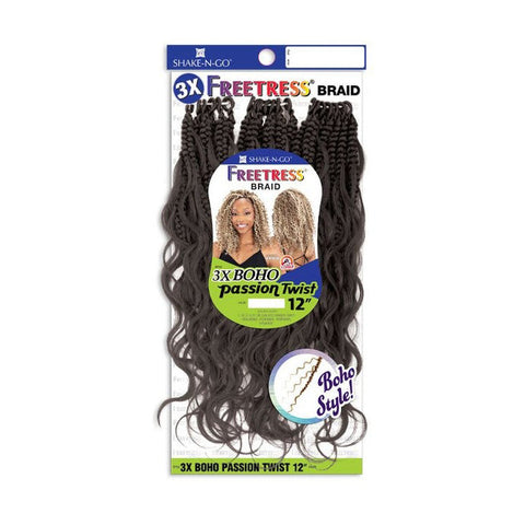 Freetress Pre-Looped Crochet Braids - 3X  BOHO PASSION TWIST 12" Freetress Pre-Looped Crochet Braids - 3X  BOHO PASSION TWIST 12"