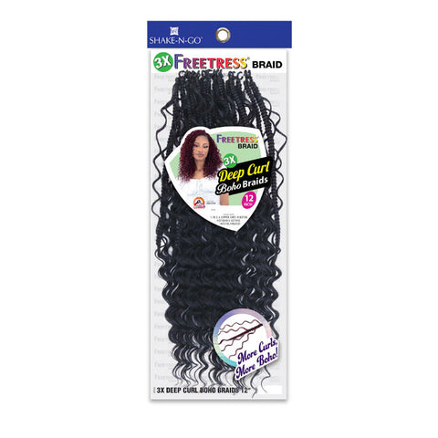 Freetress Pre-Looped Crochet Braids - 3X DEEP CURL BOHO BRAIDS 12" Freetress Pre-Looped Crochet Braids - 3X DEEP CURL BOHO BRAIDS 12"