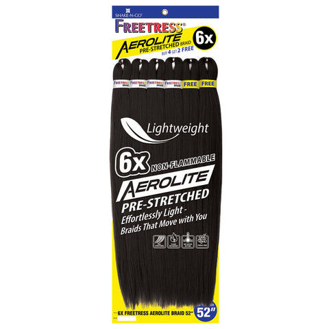 Freetress Aerolite Pre-Stretched Braid - 6X AEROLITE BRAID 52" Freetress Aerolite Pre-Stretched Braid - 6X AEROLITE BRAID 52"