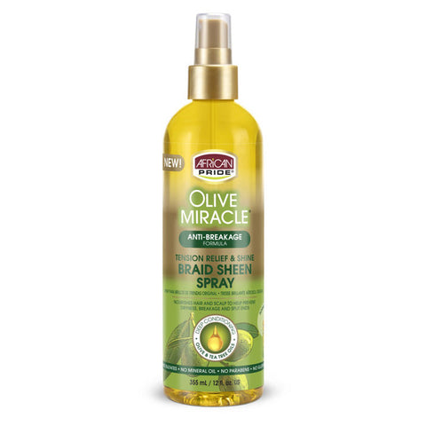 African Pride Olive Miracle Braid Sheen Spray - REGULAR 12oz African Pride Olive Miracle Braid Sheen Spray - REGULAR 12oz