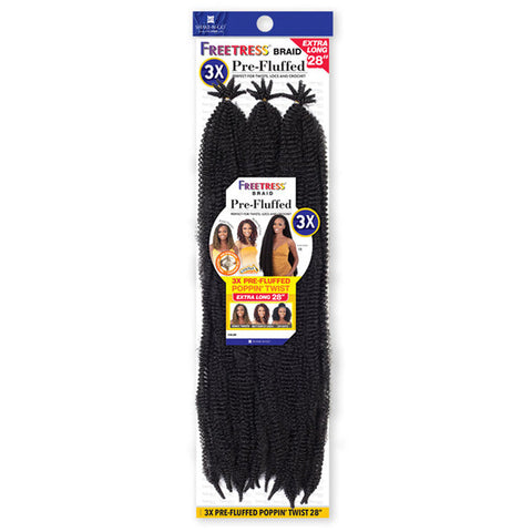 Freetress Crochet Braid - 3X PRE-FLUFFED POPPIN TWIST 28" Freetress Crochet Braid - 3X PRE-FLUFFED POPPIN TWIST 28"