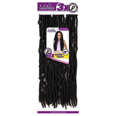 Sensationnel Lulutress Pre-Looped Crochet Braid - 3X BOMB TWIST 18" Sensationnel Lulutress Pre-Looped Crochet Braid - 3X BOMB TWIST 18"