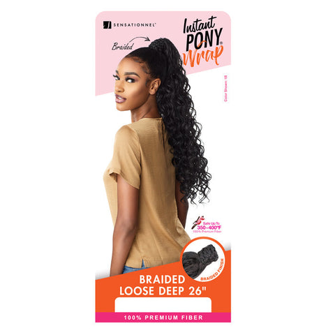 Sensationnel Synthetic Ponytail Instant Pony Wrap Braided Loose Deep 26" Sensationnel Synthetic Ponytail Instant Pony Wrap Braided Loose Deep 26"