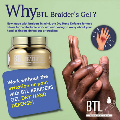 BTL PROFESSIONAL Braider's Gel Braider's Hands Dry Defense 8OZ BTL PROFESSIONAL Braider's Gel Braider's Hands Dry Defense 8OZ