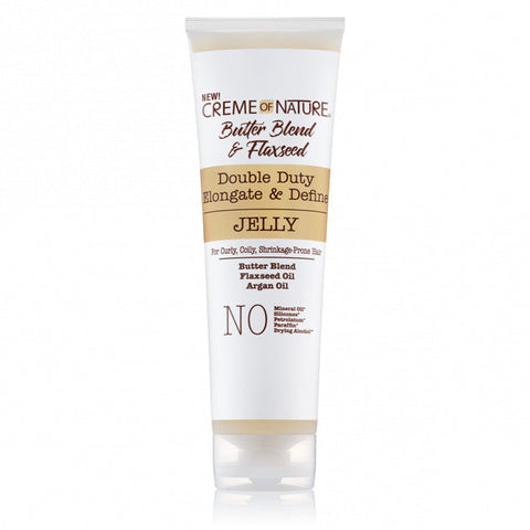 Crème of Nature Double Duty Elongate & Define Jelly Hydrates Detangles - BUTTER BLEND & FLAXSEED 8.4oz Crème of Nature Double Duty Elongate & Define Jelly Hydrates Detangles - BUTTER BLEND & FLAXSEED 8.4oz