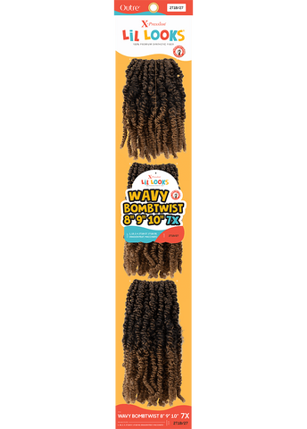 Outre X-Presssion Lil Looks Crochet Loop Braids - WAVY BOMB TWIST 8"9"10" 7X Outre X-Presssion Lil Looks Crochet Loop Braids - WAVY BOMB TWIST 8"9"10" 7X