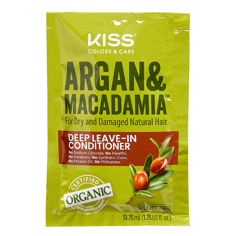Kiss Colors & Care Argan and Macadamia Leave In Conditioner 1.75 fl oz Kiss Colors & Care Argan and Macadamia Leave In Conditioner 1.75 fl oz
