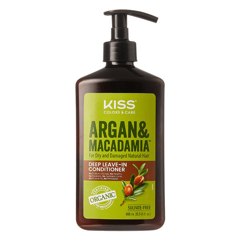 Kiss Colors & Care Argan and Macadamia Leave-In Conditoner 13.5 fl oz Kiss Colors & Care Argan and Macadamia Leave-In Conditoner 13.5 fl oz