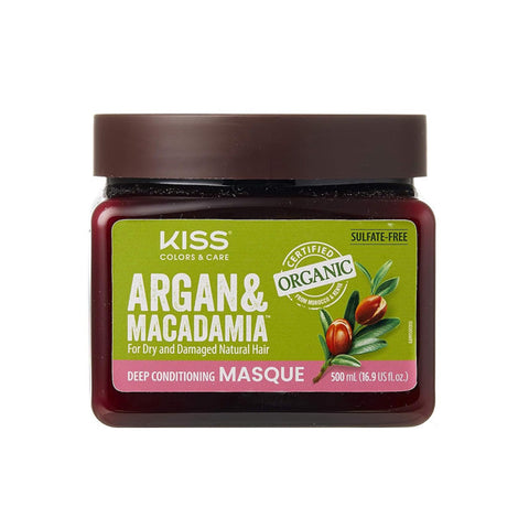 Kiss Colors & Care Argan and Macadamia Deep Conditioning Masque 16.9 fl oz Kiss Colors & Care Argan and Macadamia Deep Conditioning Masque 16.9 fl oz